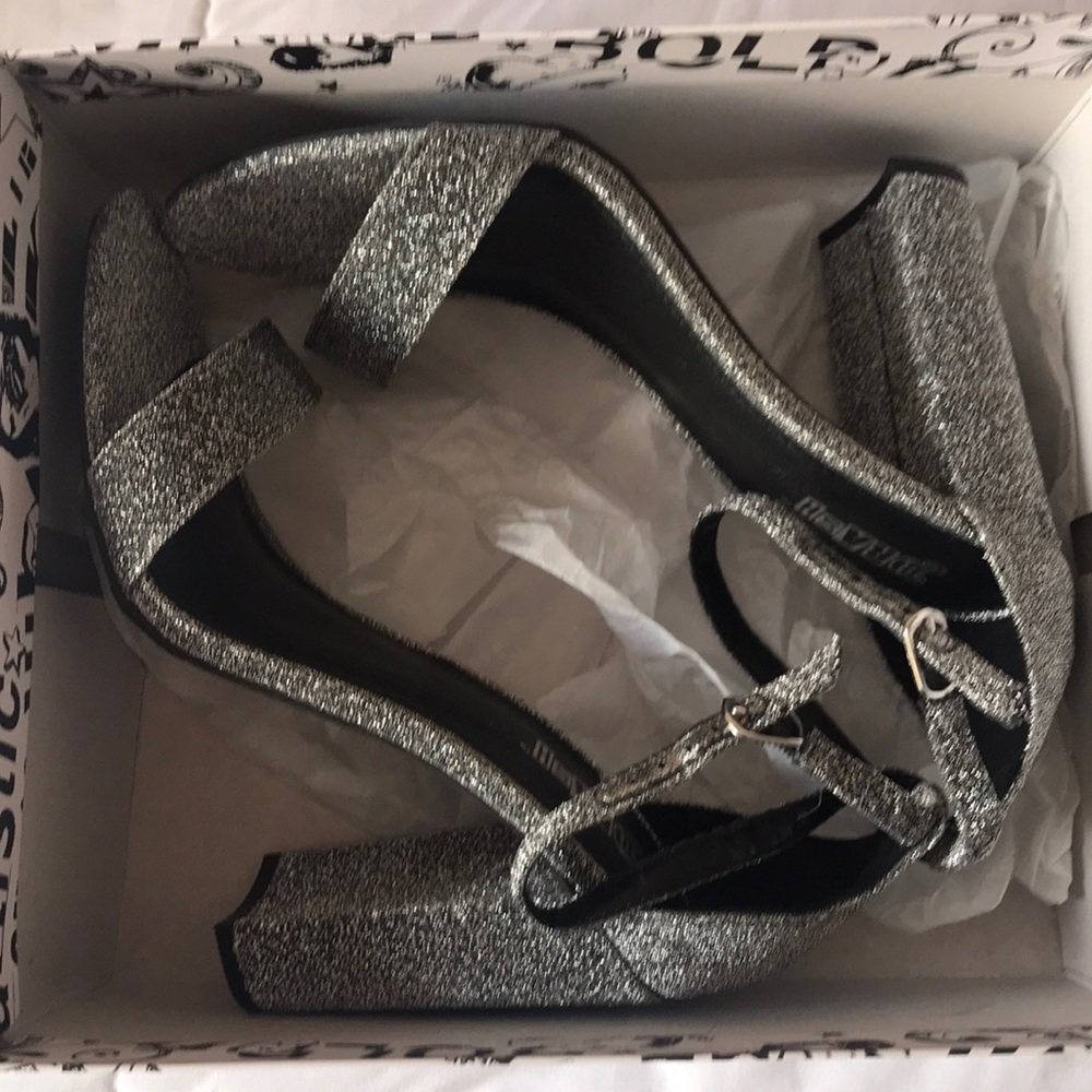 Silver sparkly high heels